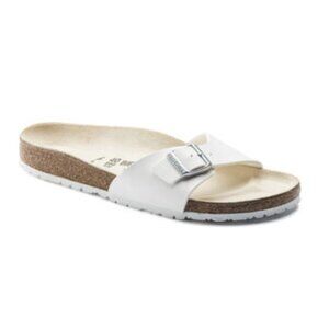Birkenstock Madrid Sandal, White Birko-flor, 36 Narrow